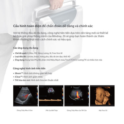 Máy siêu âm xách tay Mindray Z6 2D Doppler màu chuyên tim