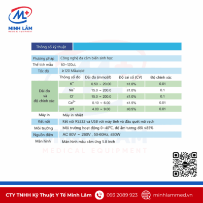 Máy phân tích điện giải CBS40 5 thông số